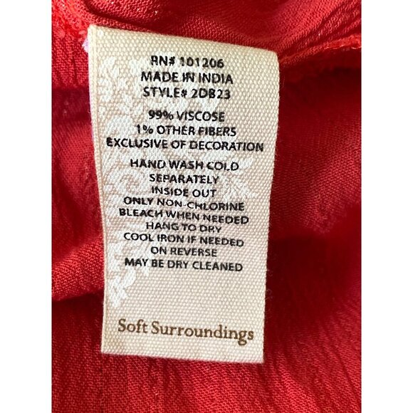 Soft Surroundings NWT $130 Coral Hacienda Topper, Women's M (10-12) - Picture 5 of 10